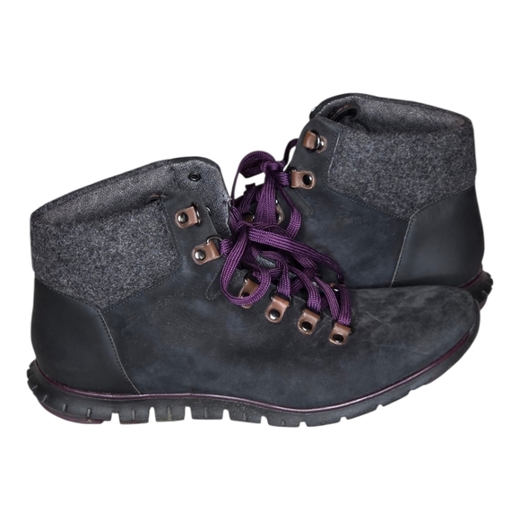 Cole Haan Women’s ZERØGRAND Waterproof Hiker Boots Black Leather Suede 9.5B - Picture 6 of 14